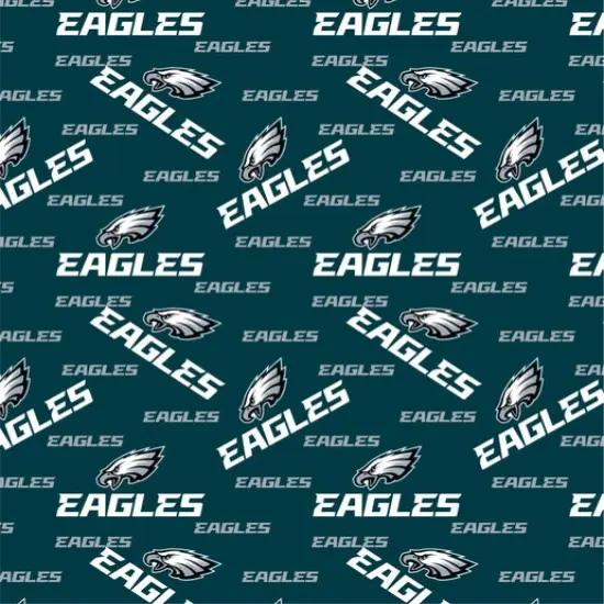 Licensed NFL Philadelphia Eagles Logo Toss Cotton 70532 Fabric by the Yard {1}