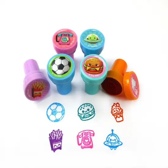 TINYMILLS 50 Pcs Assorted Kawaii Cute Stamps for Kids - Trendy Self-Ink Stamps for Birthday Party, Carnival, School & Rewards {3}