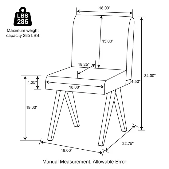 Set of 2/4 Faux Leather Upholstered Side Dining Chairs with V-shaped Wood Legs {9}
