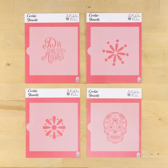 Sugar Skull 4 Piece Cookie Stencil Bundle {1}