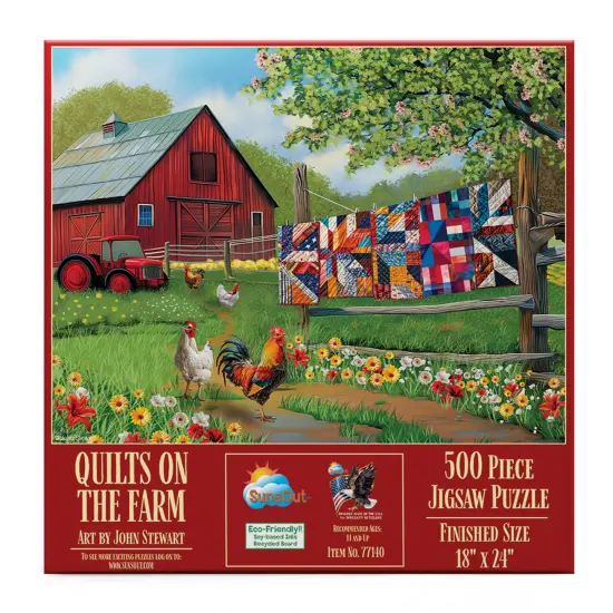 Sunsout Quilts on the Farm 500 pc Jigsaw Puzzle 77140 {3}