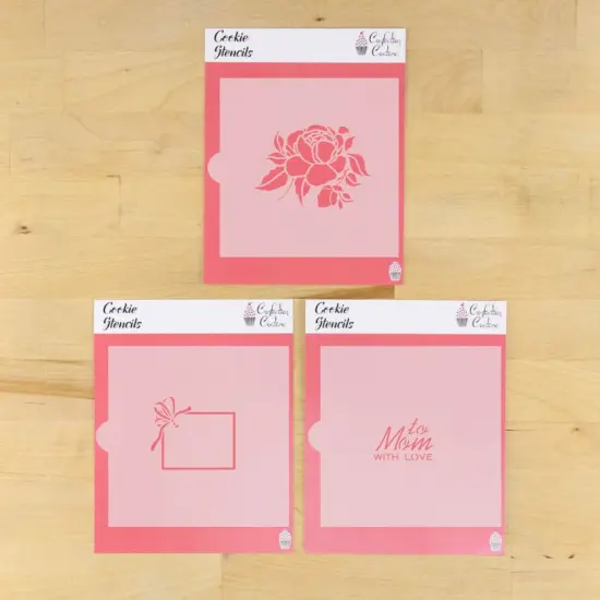 To Mom With Love 3 Piece Cookie Stencil Bundle {1}
