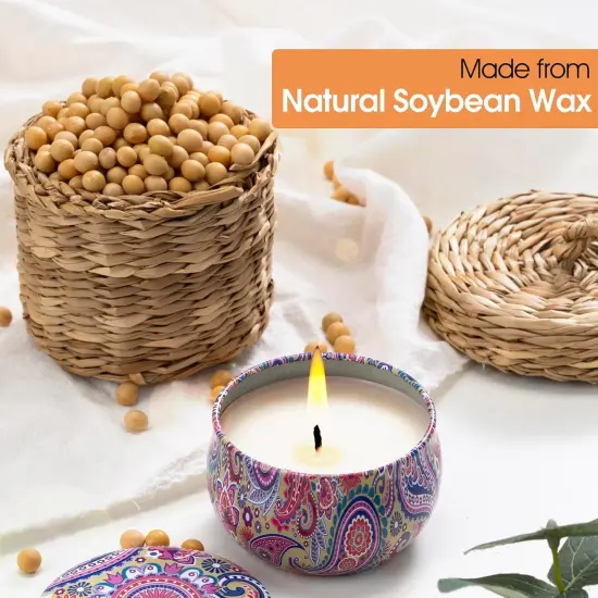 3 Pack Scented Candles, 2.5 oz Aromatherapy Candles with Floral Scents,Soy Candles Set with 72H Burning Time,Ideal Gift for Women (Lavender+Vanilla+Rose) {4}