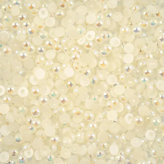 Crystal Lane DIY SS16(4mm) Plastic Pearl Flatback Rhinestones, 975pcs White AB {1}