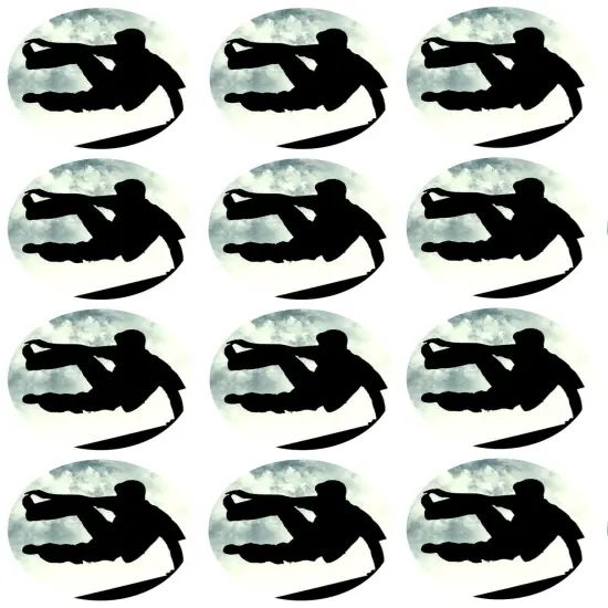 Parkour Silhouette Jump Action Shot Edible Cupcake Topper Images 12ct {1}