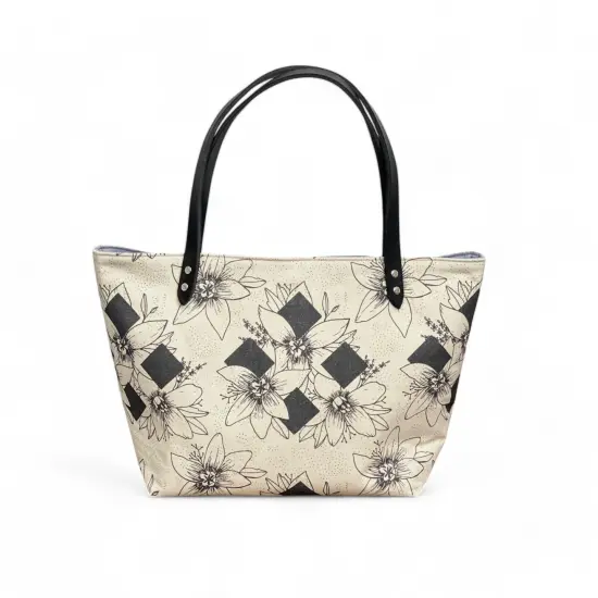 Crosscut Sewing Co.&reg; Market Tote Bag Sewing Project Kit for Beginners with Fabric, Instructions and Video Diamod floral {1}