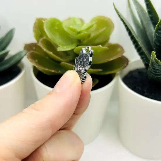 4, 20 or 50 Pieces: Black Enamel Glitter Cat Charms {4}