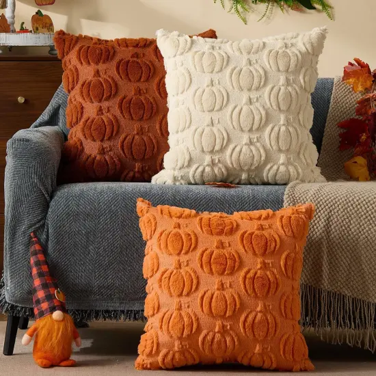 Set of 2 Fall Decorations Pillow Covers 18x18 {5}
