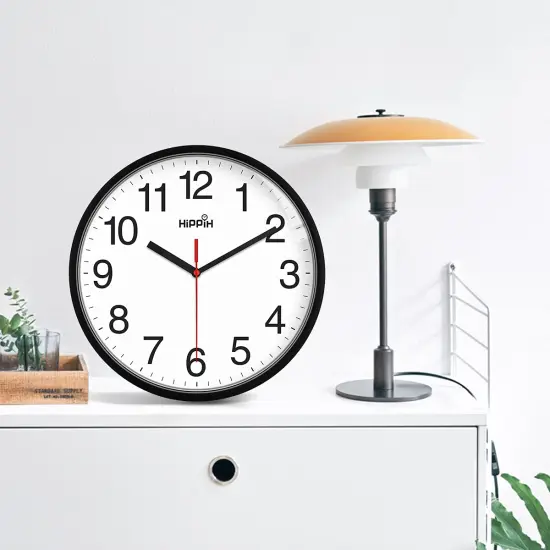 Clock Black Wall Clock Silent Non Ticking Quality Quartz - 10 Inch Round Easy to Read for Home Office & School Decor Clock {3}