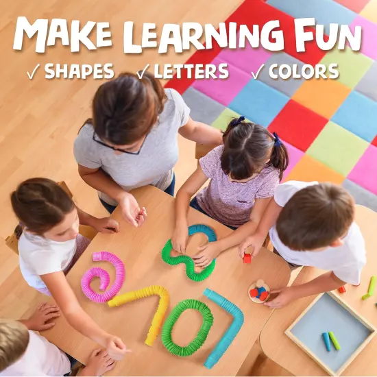 4 Pieces | Hours of Fun for Kids | Imaginative Play & Stimulating Creative Learning | Toddler Sensory Toys | Tons of Ways to Play | Connect, Stretch, Twist & Pop {4}