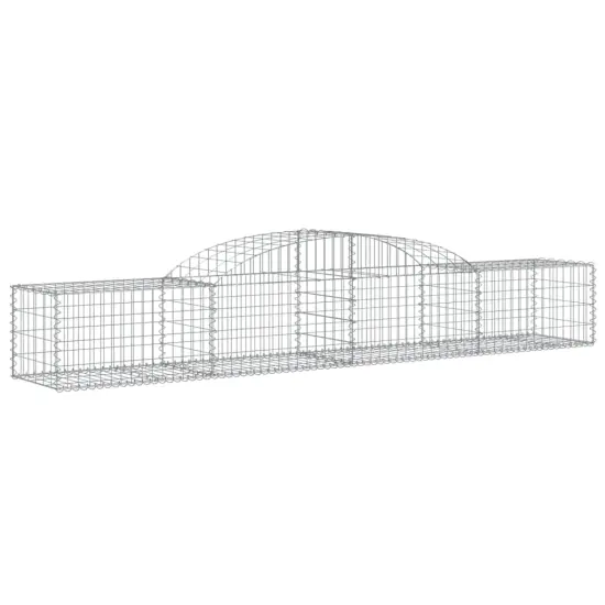 vidaXL Arched Gabion Basket 118.1"x19.7"x15.7"23.6" Galvanized Iron {2}