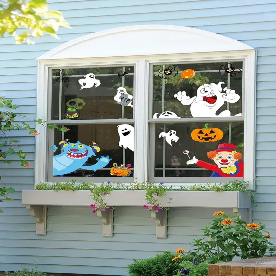 625PCS Halloween Decorations Window Clings {2}