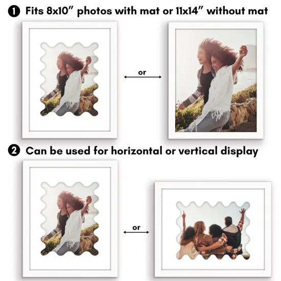 Americanflat Picture Frame with Wavy Mat - Ideal for Any Room, Living Rooms, Dorm Room {4}