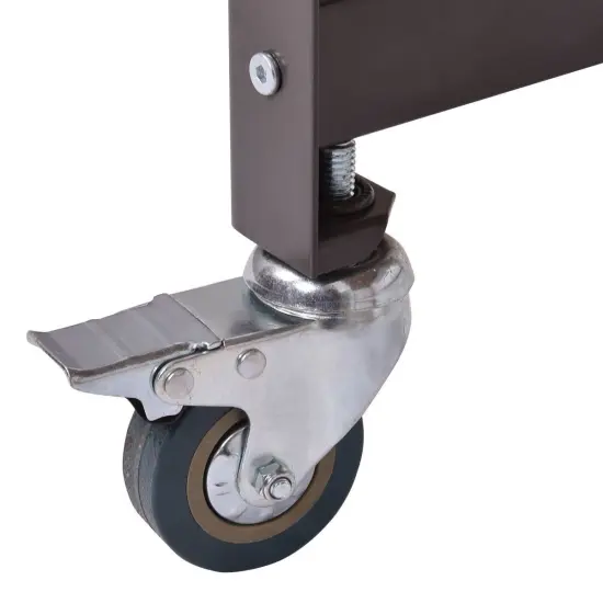 Black Mobile Laptop Computer Desk with Locking Casters and Steel Frame {2}