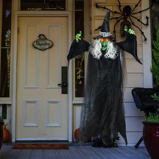 74" Hanging Witch with Light Up Eyes Halloween Decorations {2}