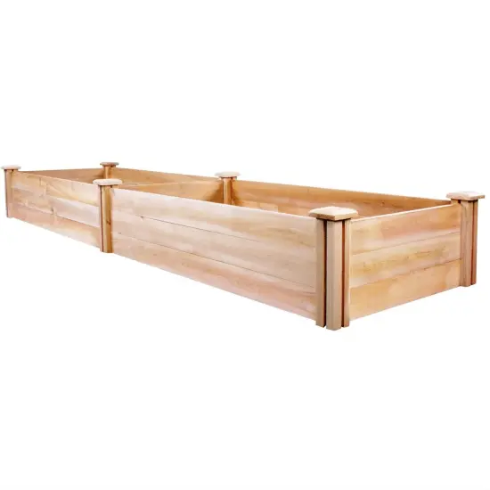 Natural Cedar Wood Raised Garden Bed 2x8 ft Tool-Free Assembly {1}