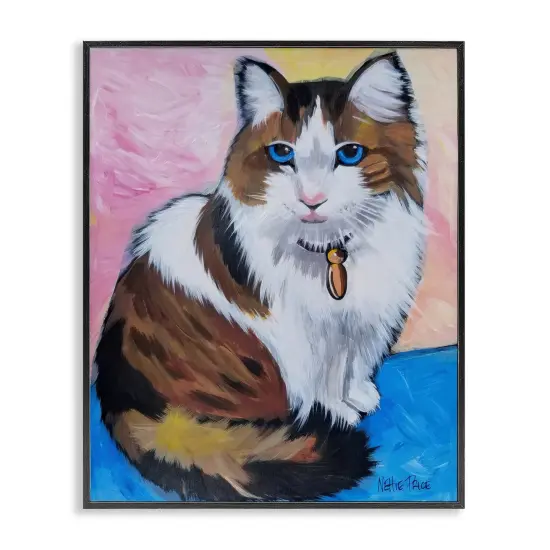 Stupell Industries Brown & White Cat Portrait Framed Giclee By Nettie Price {1}