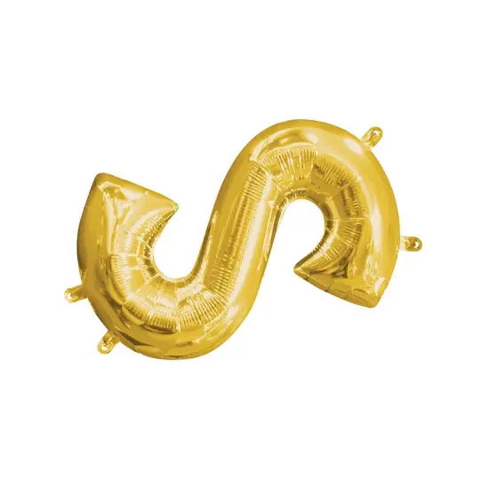 Anagram&reg; 16" Gold Letter S Balloon Air Fill Only Foil Mylar {5}