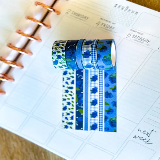 Blueberries Blue Summer Washi Tape Set July 2025 - W136 {3}