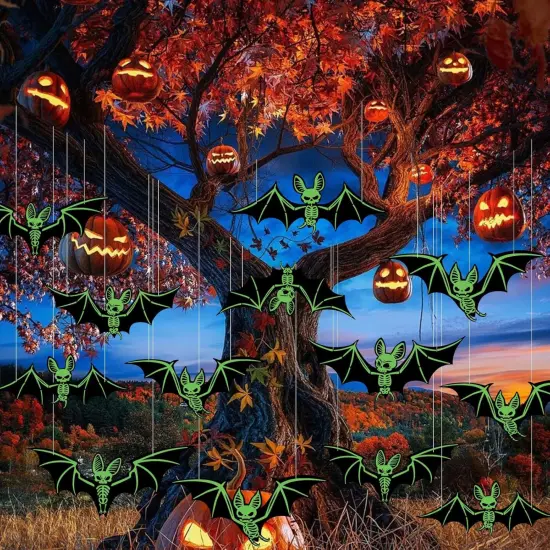 16 Pcs Outdoor Hanging Bats for Halloween {4}