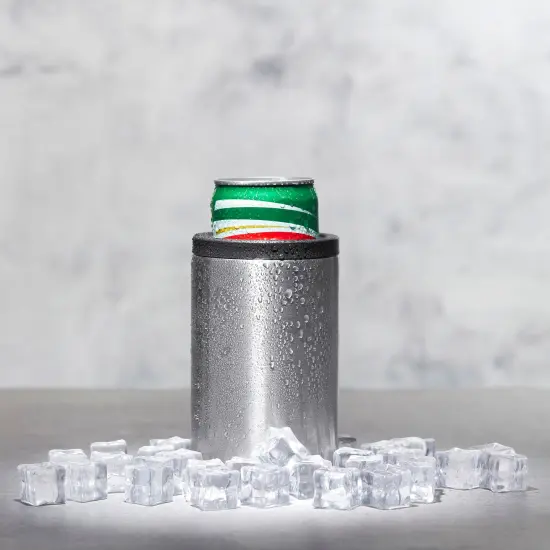 Makerflo 12 oz Thick Duozie Stainless Steel Can Cooler with Clear Splash Proof Lid | Craft-Ready for DIY Gifts & Personalization (Epoxy, UV DTF, Vinyl, and Laser Engraving) {11}