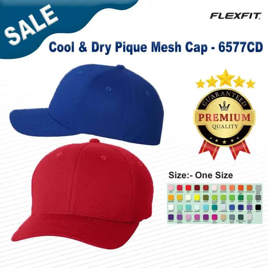 Flexfit&reg; Cool & Dry Pique Mesh Cap White {3}