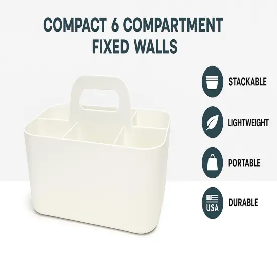 Enjoy Organizer | 3 Small Stackable and Portable Simple 6-Compartment Art Caddy Storage- Made In USA {6}