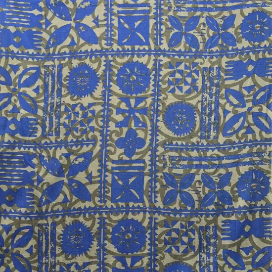 1 Yard Tapa 100% Cotton Light Barkcloth Fabric 45 Inches Width Lime Green & Gray {4}