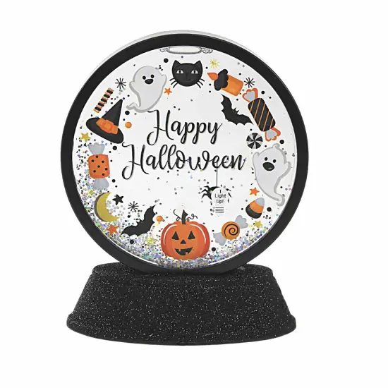 Ganz 5.25 In Happy Halloween Shimmer Halloween Lighted Glass Accent , Lighted Halloween Decor Lighted Ghost Pumpkin Black {2}
