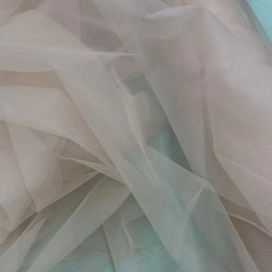 1 Yard 2-Way Stretch Nylon Net Mesh Fabric, 60" Width Lightweight Sheer Mesh for Gowns, Dancewear & Costumes Dusty Rose {7}