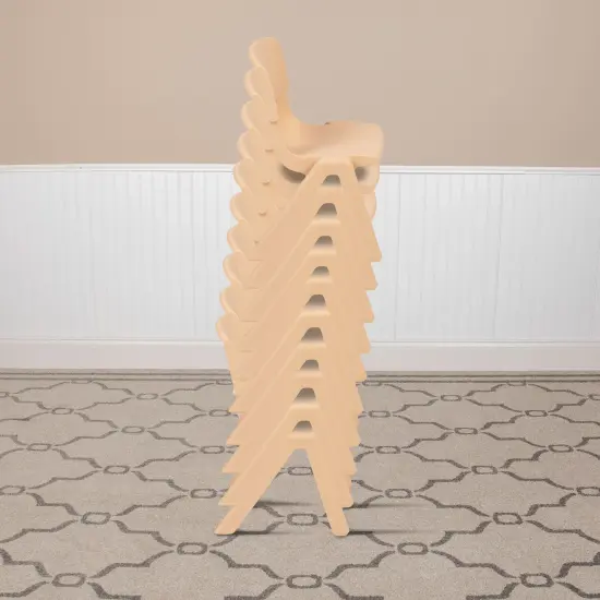 Emma and Oliver 10 Pack Plastic Stackable School Chair with 12" Seat Height {1}