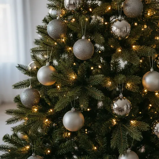 Northlight Shatterproof 4-Finish Christmas Ball Ornaments - 4" (100mm) - Gray - 12ct {4}