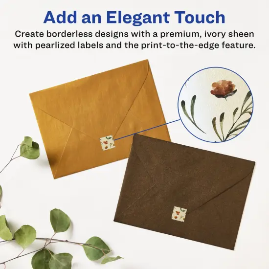 Avery Pearlized Ivory Square Labels with Sure Feed Technology, Print-to-the-Edge, 3/4" x 3/4" {2}