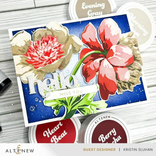Stencil Art: White Cap Peonies & Add-on Die Bundle {5}