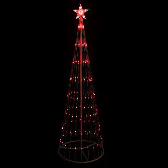 Northlight LED Lighted Show Cone Christmas Tree Outdoor Decoration - 6' - Red Lights White {1}