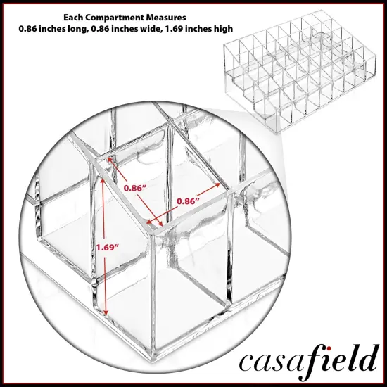 Casafield 40 Slot Acrylic Lipstick & Makeup Organizer - Cosmetic Display Case - Clear {4}