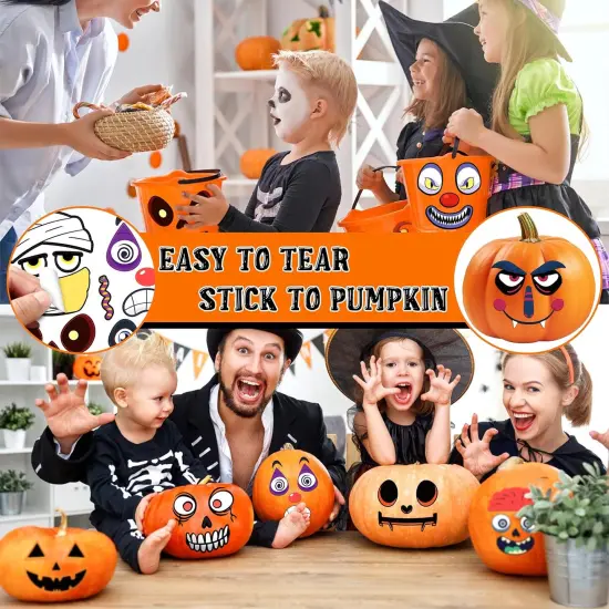 Pumpkin Face Stickers Halloween {5}