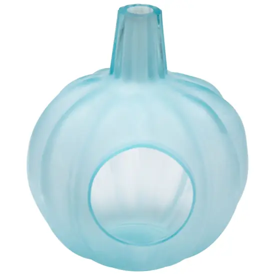 Northlight Transparent Glass Pumpkin Candle Holder - 9" - Blue {4}