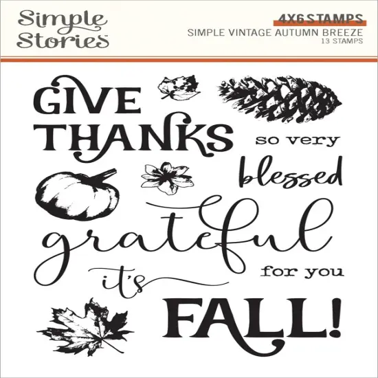 Simple Stories Photopolymer Stamps-Simple Vintage Autumn Breeze {1}