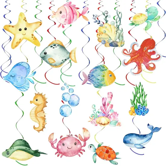 36Pcs Tropical Fish Hanging Swirl Under The Sea {1}