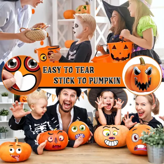 Halloween Pumpkin Face Stickers {4}
