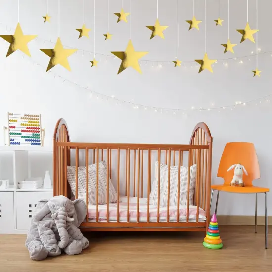 48 Pcs Gold Cardboard Stars Cutouts Party Decorations {2}