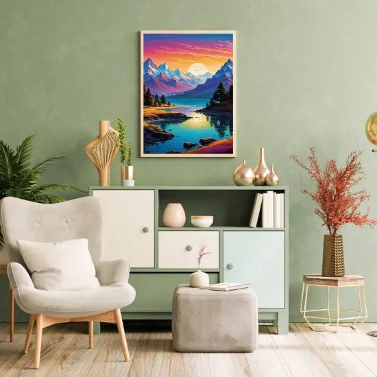 Landscape Paint by Numbers Kit for Adults, Mountain Paint by Numbers for Adults, DIY Adult Stress Relief Painting Art Crafts for Home Decoration {2}