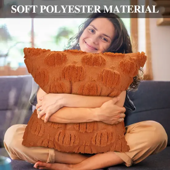 Set of 2 Fall Pumpkin Pillow Covers 18x18inch {5}