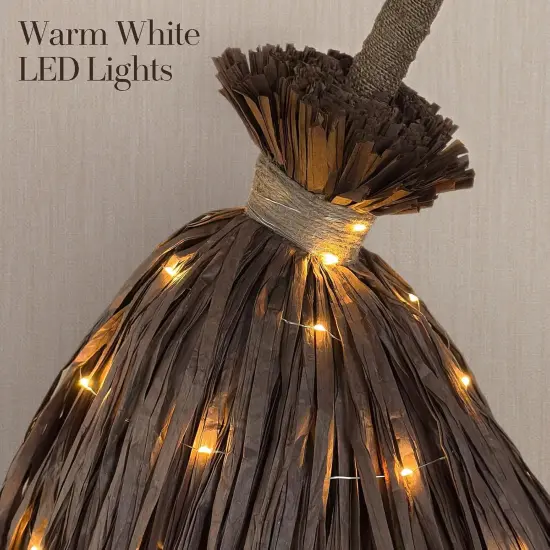 Fall Decor for Home - 5.2 Ft Giant Light-Up Witches Broom {2}