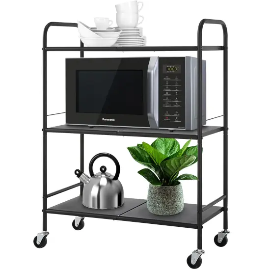 Metal Rolling Organizer Utility Craft Cart Black {7}