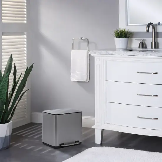 6 Liter(1.58 Gallon) Small Trash Can with Plastic Inner Buckets Silver {6}