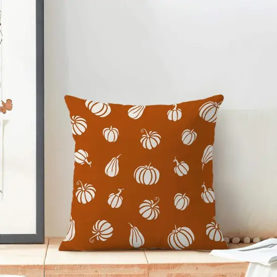 Set of 2 Fall Pillow Covers 18 x 18 Inch(VBurnt Orange) {3}