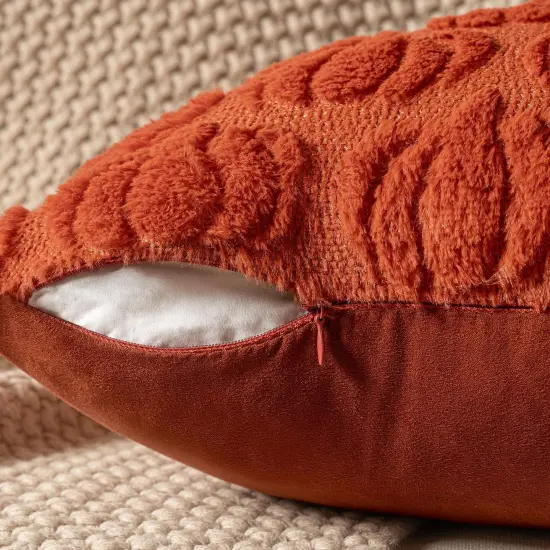 Set of 2 Fall Decorative Pillow Covers 20x20 Inch(Rust) {4}