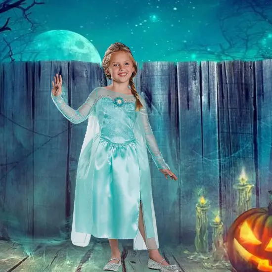 Girls Frozen Elsa Snow Queen Costume Perfect for Halloween {2}